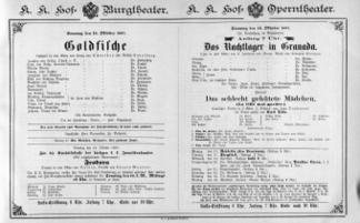 Theaterzettel (Oper und Burgtheater in Wien) 18871016 Seite: 1