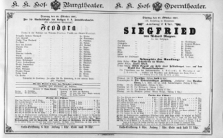 Theaterzettel (Oper und Burgtheater in Wien) 18871018 Seite: 1