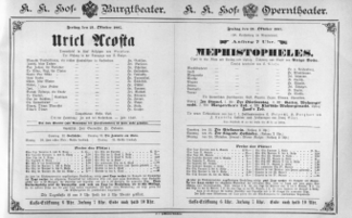 Theaterzettel (Oper und Burgtheater in Wien) 18871021 Seite: 1