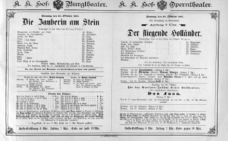 Theaterzettel (Oper und Burgtheater in Wien) 18871023 Seite: 1