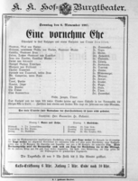 Theaterzettel (Oper und Burgtheater in Wien) 18871106 Seite: 1