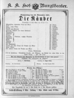 Theaterzettel (Oper und Burgtheater in Wien) 18871110 Seite: 1