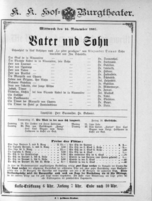 Theaterzettel (Oper und Burgtheater in Wien) 18871116 Seite: 1