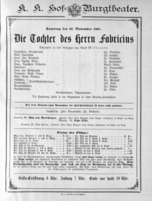 Theaterzettel (Oper und Burgtheater in Wien) 18871119 Seite: 1