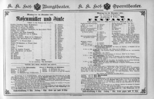 Theaterzettel (Oper und Burgtheater in Wien) 18871212 Seite: 1