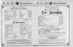 Theaterzettel (Oper und Burgtheater in Wien) 18871218 Seite: 1