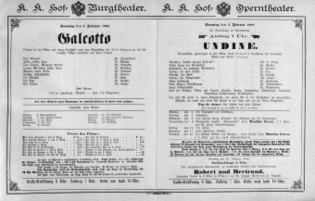 Theaterzettel (Oper und Burgtheater in Wien) 18880205 Seite: 1