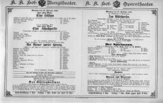 Theaterzettel (Oper und Burgtheater in Wien) 18880227 Seite: 1
