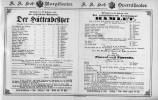 Theaterzettel (Oper und Burgtheater in Wien) 18880229 Seite: 1