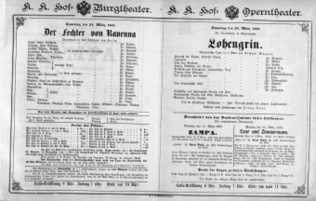 Theaterzettel (Oper und Burgtheater in Wien) 18880324 Seite: 1
