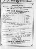 Theaterzettel (Oper und Burgtheater in Wien) 18880326 Seite: 1