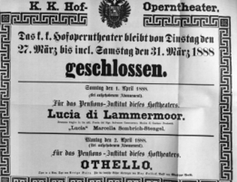 Theaterzettel (Oper und Burgtheater in Wien) 18880327 Seite: 1