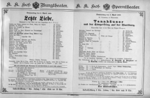 Theaterzettel (Oper und Burgtheater in Wien) 18880405 Seite: 1