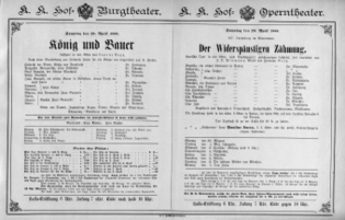Theaterzettel (Oper und Burgtheater in Wien) 18880429 Seite: 1