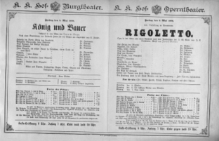 Theaterzettel (Oper und Burgtheater in Wien) 18880504 Seite: 1