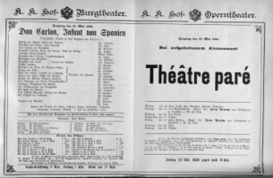 Theaterzettel (Oper und Burgtheater in Wien) 18880513 Seite: 1