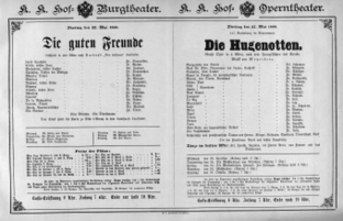 Theaterzettel (Oper und Burgtheater in Wien) 18880522 Seite: 1