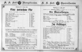 Theaterzettel (Oper und Burgtheater in Wien) 18880603 Seite: 1