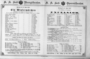 Theaterzettel (Oper und Burgtheater in Wien) 18880615 Seite: 1