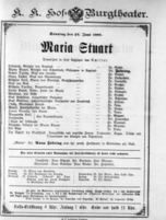 Theaterzettel (Oper und Burgtheater in Wien) 18880624 Seite: 1