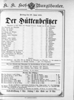 Theaterzettel (Oper und Burgtheater in Wien) 18880629 Seite: 1