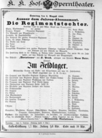 Theaterzettel (Oper und Burgtheater in Wien) 18880804 Seite: 1