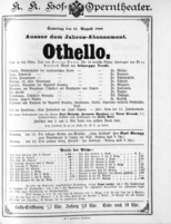 Theaterzettel (Oper und Burgtheater in Wien) 18880811 Seite: 1