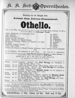 Theaterzettel (Oper und Burgtheater in Wien) 18880819 Seite: 1