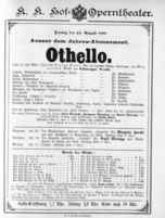 Theaterzettel (Oper und Burgtheater in Wien) 18880824 Seite: 1