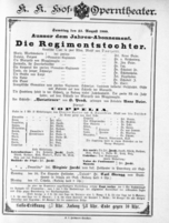 Theaterzettel (Oper und Burgtheater in Wien) 18880825 Seite: 1