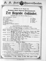 Theaterzettel (Oper und Burgtheater in Wien) 18880826 Seite: 1