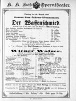 Theaterzettel (Oper und Burgtheater in Wien) 18880828 Seite: 1