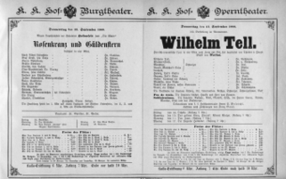 Theaterzettel (Oper und Burgtheater in Wien) 18880913 Seite: 1