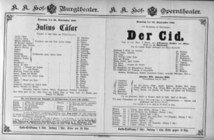 Theaterzettel (Oper und Burgtheater in Wien) 18880930 Seite: 1