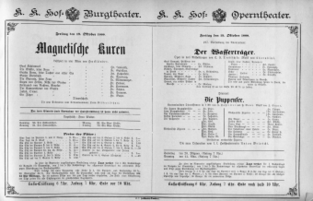 Theaterzettel (Oper und Burgtheater in Wien) 18881019 Seite: 1