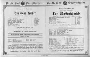 Theaterzettel (Oper und Burgtheater in Wien) 18881023 Seite: 1