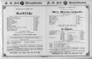 Theaterzettel (Oper und Burgtheater in Wien) 18881025 Seite: 1