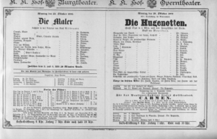 Theaterzettel (Oper und Burgtheater in Wien) 18881029 Seite: 1