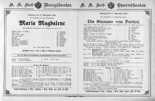 Theaterzettel (Oper und Burgtheater in Wien) 18881117 Seite: 1