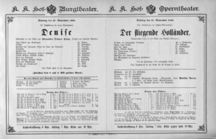 Theaterzettel (Oper und Burgtheater in Wien) 18881127 Seite: 1