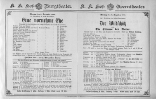 Theaterzettel (Oper und Burgtheater in Wien) 18881203 Seite: 1