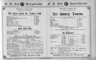 Theaterzettel (Oper und Burgtheater in Wien) 18881205 Seite: 1