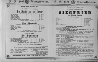 Theaterzettel (Oper und Burgtheater in Wien) 18881217 Seite: 1