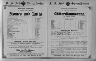 Theaterzettel (Oper und Burgtheater in Wien) 18881221 Seite: 1