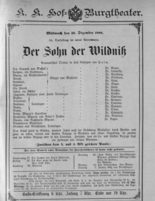 Theaterzettel (Oper und Burgtheater in Wien) 18881226 Seite: 1