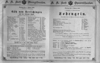 Theaterzettel (Oper und Burgtheater in Wien) 18890101 Seite: 1