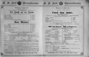 Theaterzettel (Oper und Burgtheater in Wien) 18890108 Seite: 1