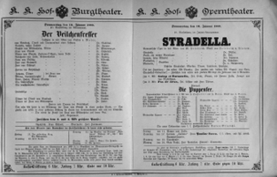 Theaterzettel (Oper und Burgtheater in Wien) 18890110 Seite: 1