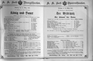 Theaterzettel (Oper und Burgtheater in Wien) 18890312 Seite: 1