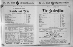Theaterzettel (Oper und Burgtheater in Wien) 18890317 Seite: 1